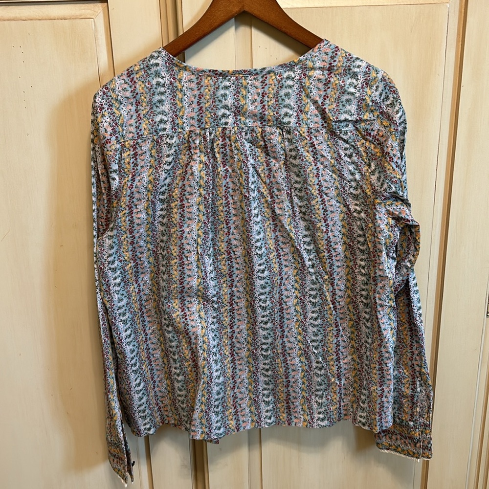 Maeve Multi-Color Pintuck Button Front Blouse - Picture 2 of 8